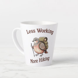 Caneca De Café Latte Menos Trabalho Mais Trilha Engraçado Pombo Humor