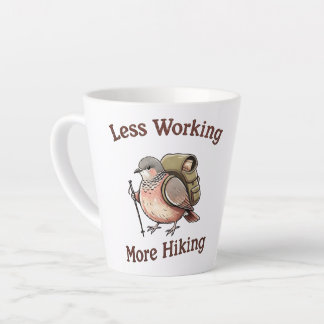 Caneca De Café Latte Menos Trabalho Mais Trilha Engraçado Pombo Humor