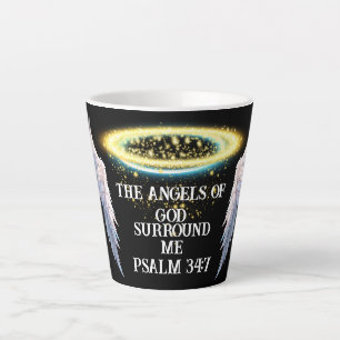 Caneca De Café Latte Mensagem Cristã Inspiradora Asas de Anjo