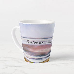 Caneca De Café Latte Mensagem de Fé Aqui estou LORD me enviando Isaiah