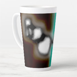Caneca De Café Latte Mensagem em uma garrafa: Abstrato Brown, Teal, B &
