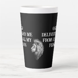 Caneca De Café Latte Mensagem Inspiradora Bíblica Coragem Cristã