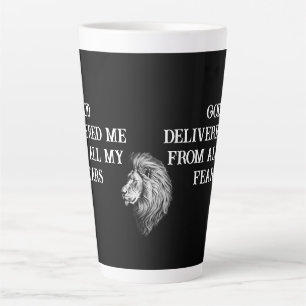 Caneca De Café Latte Mensagem Inspiradora Bíblica Coragem Cristã