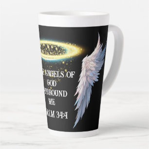 Caneca De Café Latte Mensagem Inspiradora de Fé Cristã Calmante