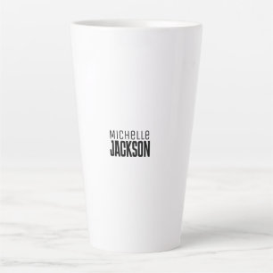 Caneca De Café Latte Mensagem Simples de Moderno Mínimo de Seu Nome