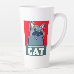 Caneca De Café Latte Meow quer dizer madeira em gato, uma citação eng