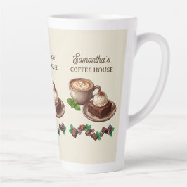 Caneca De Café Latte Mercadoria de Padaria Vintage Personalizada Arte d