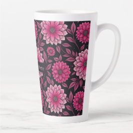 Caneca De Café Latte Merci Maîtresse – Floral Élégant