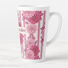 Caneca De Café Latte Merci Pour Tout – Design Floral Vintage  