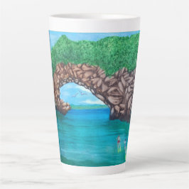 Caneca De Café Latte Mergulho Scuba No Paraíso