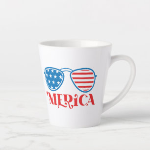 Caneca De Café Latte "Merica - 4 de julho