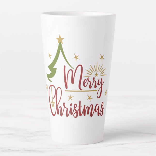 Caneca De Café Latte Merry Christmas (Frente)