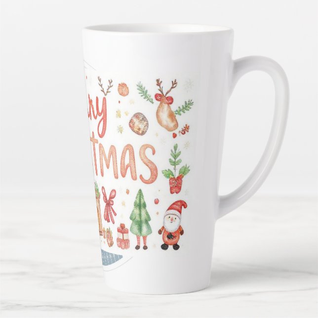 Caneca De Café Latte Merry christmas Latte Mug (Direita)