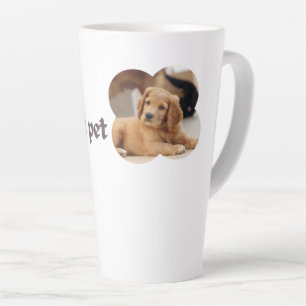 Caneca De Café Latte Meu Pet Ideal - Design de Amor Louco