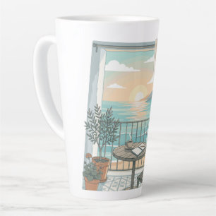 Caneca De Café Latte Meu Tipo De Manhã   Varanda Aconchegante Do Café A