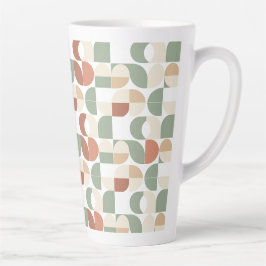 Caneca De Café Latte Mid Century Geometric 