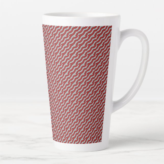 Caneca De Café Latte Mikitez redwhite candycane Christpadrão (Direita)