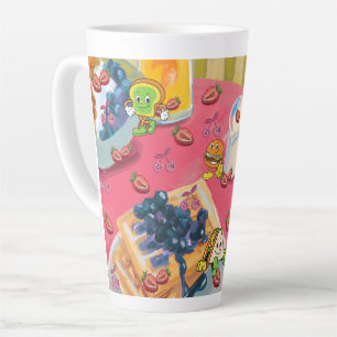 Caneca De Café Latte Mikitiez morberry yogert usaflag burger fruta