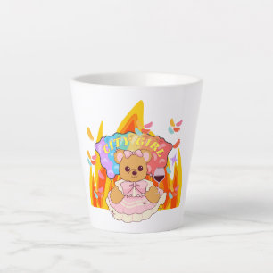Caneca De Café Latte Mikitiez Summer Teddy Ursinho Gelely