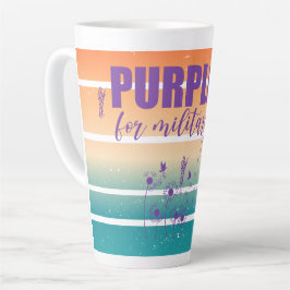 Caneca De Café Latte Militares: Deem Roxo às Crianças Militares
