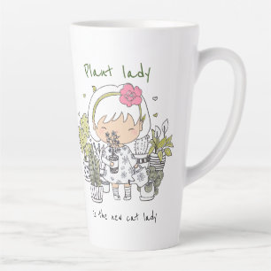 Caneca De Café Latte Minha Senhora de Planta Louca/ Minhas Plantas Me F