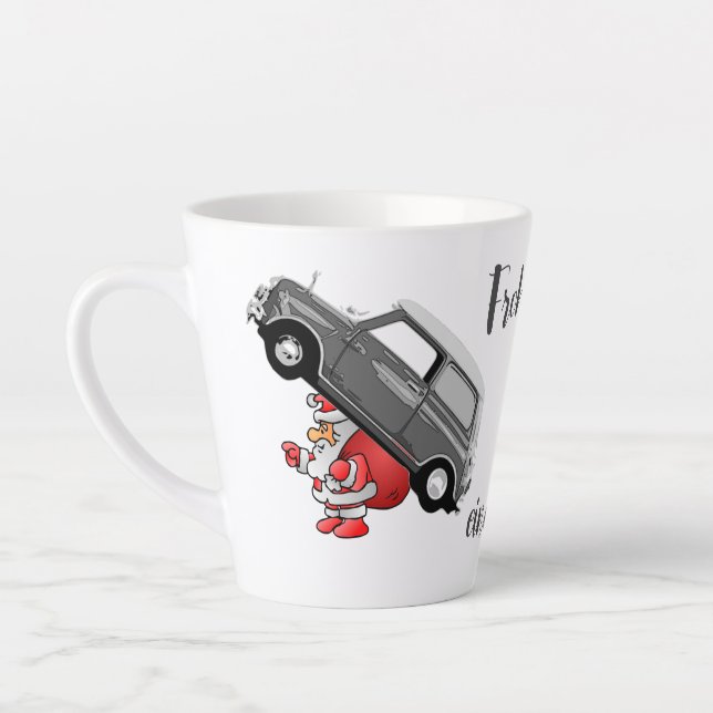 Caneca De Café Latte Mini Cooper Weihnachten Tasse (Esquerda)
