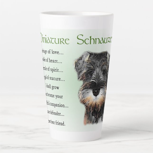 Caneca De Café Latte Miniatura Schnauzer (Frente)