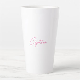 Caneca De Café Latte Mínima Moderna Caligrafia Simples Nome Adicionar