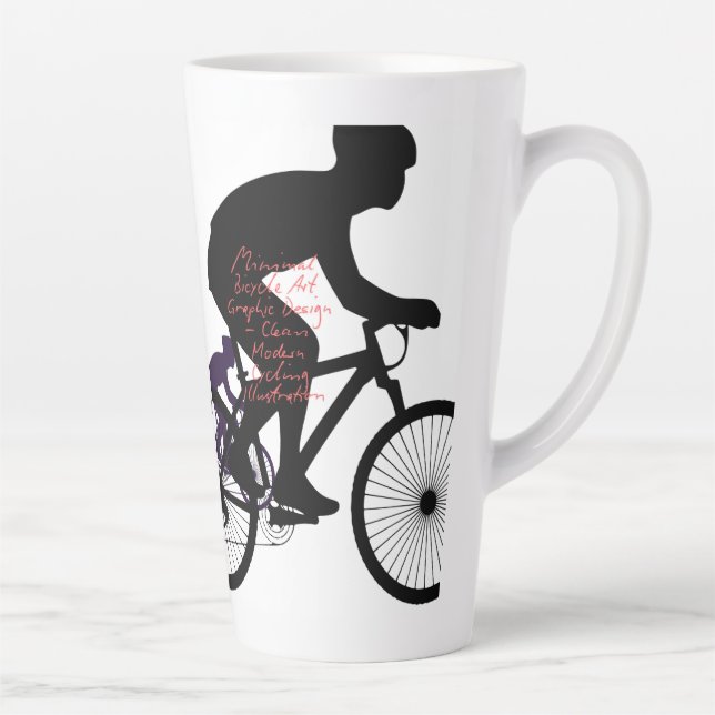 Caneca De Café Latte Minimal Bicycle Art (Direita)