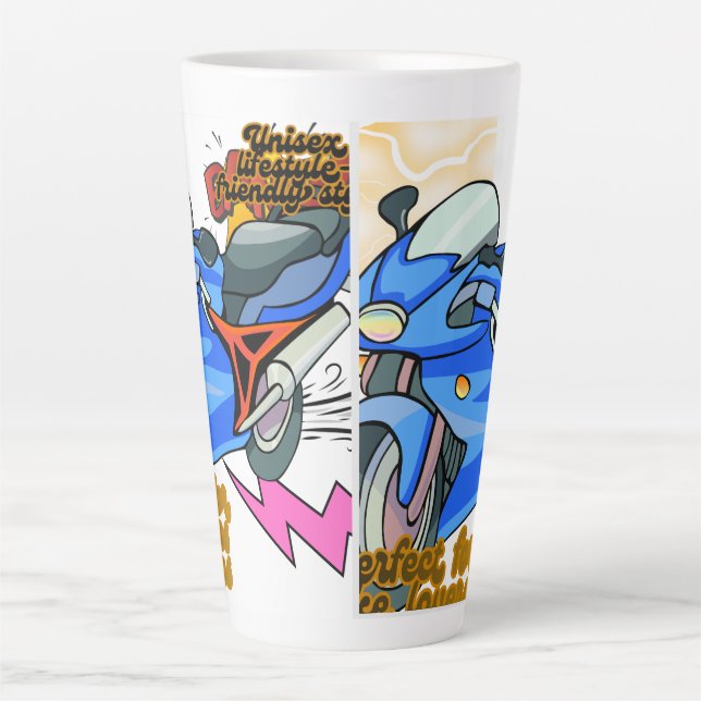 Caneca De Café Latte Minimal Bike Art Graphic (Frente)