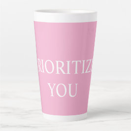 Caneca De Café Latte Minimal Prioritize You Quote Dusty Rose Pink