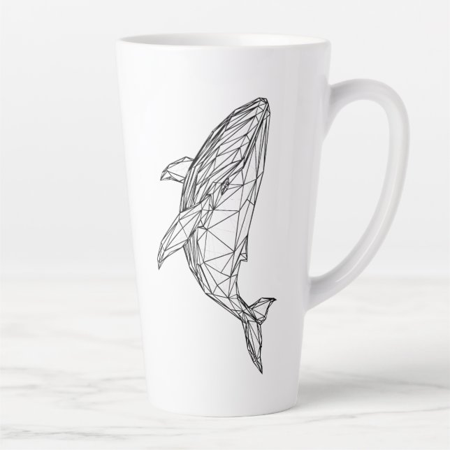 Caneca De Café Latte Minimalist Geometric Whale Mug (Direita)