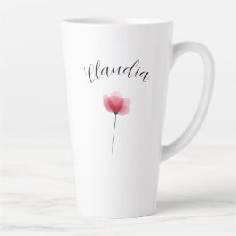 Caneca De Café Latte Minimalist Watercolor Botanical Floral Trendy Cute