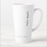 Caneca De Café Latte Minimalista Caffè Latte Mug<br><div class="desc">Canecas de café com leite de café minimalista moderno e alto,  concebidas para o Airbnb VRBO e convidados para aluguel de férias. Simples design de tipografia moderna a preto e branco.</div>