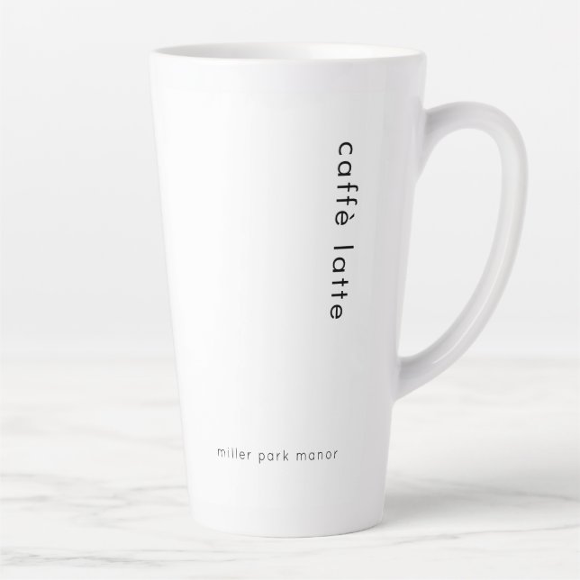 Caneca De Café Latte Minimalista Caffè Latte Mug (Direita)
