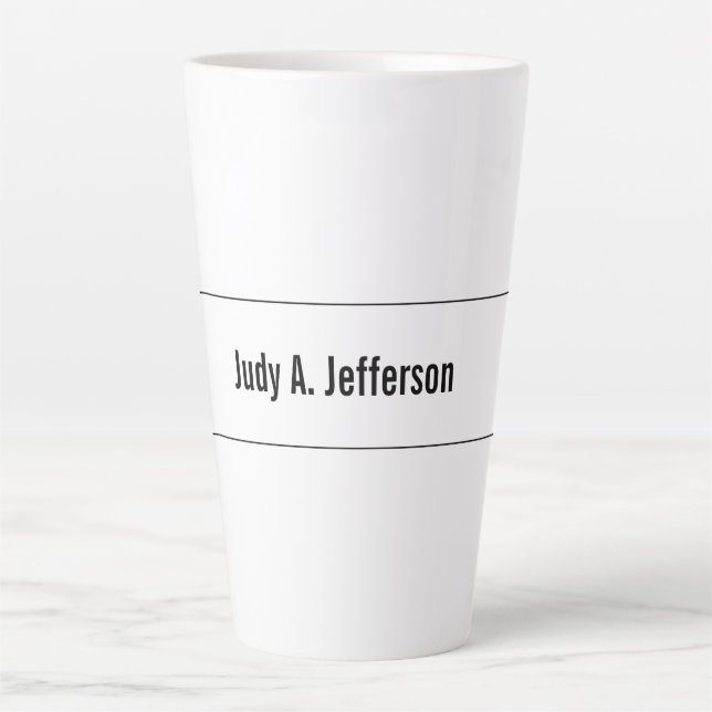 Caneca De Café Latte Minimalista Clássico Simples (Frente)