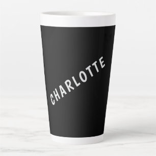 Caneca De Café Latte Minimalista Elegante Clássico Profissional Nome Pr
