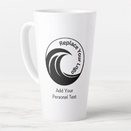 Caneca De Café Latte Minimalista Substituir logotipo e texto personaliz