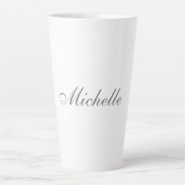 Caneca De Café Latte Mínimo Simples Clássico de Manuscrito Chic