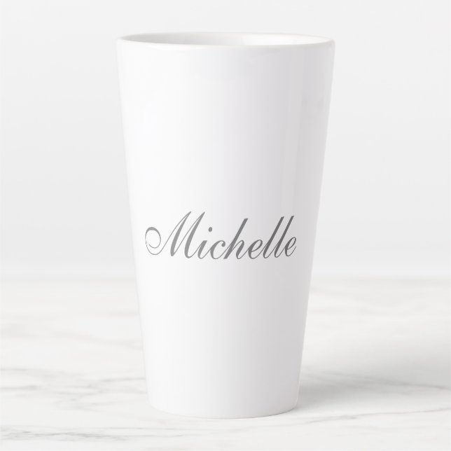 Caneca De Café Latte Mínimo Simples Clássico de Manuscrito Chic (Frente)