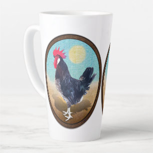 Caneca De Café Latte Minorca Rooster Vintage Oval