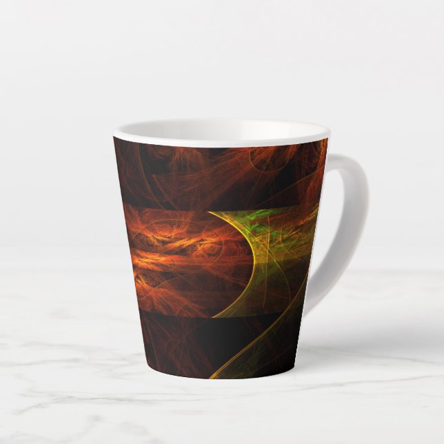 Caneca De Café Latte Mística Abstrato da selva (Ângulo direito)