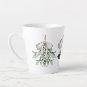 Caneca De Café Latte Mistletoe Silver Bells Natal