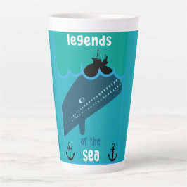 Caneca De Café Latte Moby Dick Sea Fantasy | Funny Ocean And Sea Servin