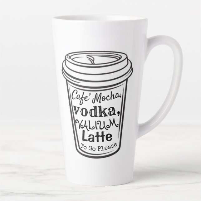 Caneca De Café Latte Mocha, Vodka, Valium Latte Mug (Direita)