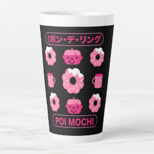 Caneca De Café Latte Mochi Rosquinha Poi Mochi E Café