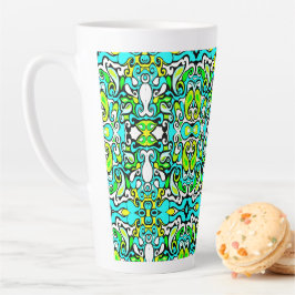 Caneca De Café Latte modelo de vintage retro swirl 60s 70s