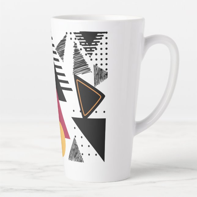 Caneca De Café Latte Modern Abstract geometric art (Direita)