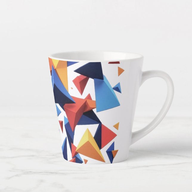 Caneca De Café Latte Modern Fragment Grid (Direita)