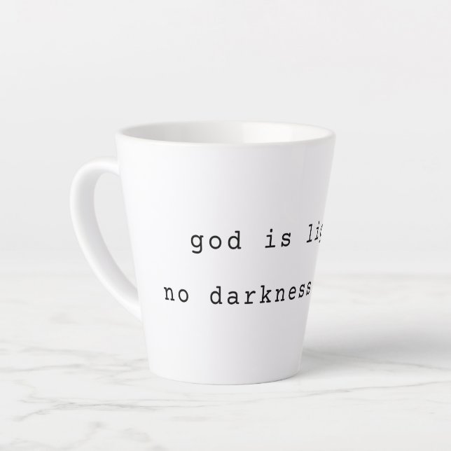Caneca De Café Latte Modern God is Light Latte Mug (Ângulo esquerdo)